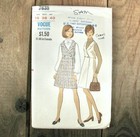 Vintage Coat Dress Sewing Pattern Mini Jumper Vogue 7635 Womens Size 16 Uncut