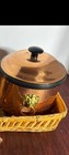 Vintage Copper Ice Bucket Lion Head Handles Mid Century Hollywood Regency Tongs