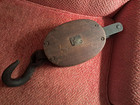 Vintage Wood And Iron Pulley With Hook  Large  Steampunk