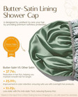 Shower Cap For Women - Hair Satin Bonnet Shower Cap Waterproof Large Double Laye