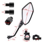 Pair Motorcycle Rear View Side Mirrors Carbon 8mm 10mm For Scooter Atv Motorbike