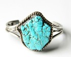 Sterling Silver 925 Turquoise Cuff Bracelet   Pendant Handcrafted Artist Signed