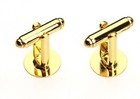 1 Pair  2pcs  Cufflinks Gold Color Cuff Link Blanks Findings 8mm X 16mm