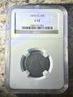 1875-cc 20c Twenty Cent Piece F12 Ngc  Nice Details  Nice Piece For Collection