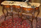 French Louis Xv Carved Walnut Inlaid Marble Top Buffet Sideboard Circa 1910