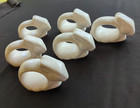 Bunny Rabbit White Napkin Rings Set Of 6 Spring Easter Country Kitchen Party