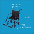 Wheelchair With 19 Inch Seat  Folding Transport Chair With Foot Rests