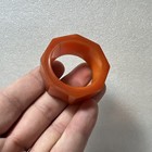 Vintage Tested Amber Orange Catalin Bakelite Octagon Napkin Ring