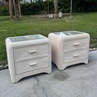 Boho Chic Waterfall Pencil Reed Nightstands - A Pair