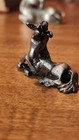 Vintage Pewter Style Unicorn Figurine Lying Fantasy Solid Cast Metal