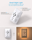 Outlet Extender With Night Light Multi Plug Wall Outlet Surge Protector Adapter