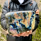 2 4lb Natural Gorgeous Labradorite Quartz Crystal Stone Specimen Healing