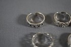Lot Of 5 Vintage Sterling Silver Toe Ring 925 Adjustable