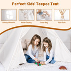 Teepee Tent For Kids 3-10 Years Toddlers Indoor Outdoor White Canvas