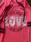 Bobbie Brooks Women   s Love Graphic Pullover Hoodie Pink black 2x