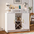 Wine Bar Cabinet With Power Outlet And Led Light Coffee Bar Cabinet