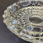 Vintage Large Lead Crystal Cut Clear Glass Cigar Cigarette Ashtray 4 Slot 7   