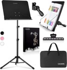 5-in-1 Adjustable Music Stand   Desktop Holder - Portable  Foldable  Black