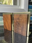 Vtg Mcm Brass Walnut Bookend Set Park Sherman Bookends Usa 60   s 70   s Excellent