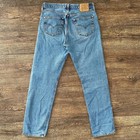 Vintage 90s Made Usa Levi   s 501 Grunge Distressed Light Wash Jeans Measure 32x33