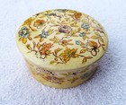 7 Vintage Japan Floral Painted Wood Coasters W  Container