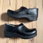 Dansko Professional Clogs Womens 38 Black Leather Slip On Comfort Work Shoes