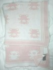 Lollypop Baby Girl Pink White Bear Knit Cotton Blanket 30x40 Euc