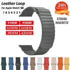 Genuine Leather Loop Magnetic Iwatch Band For Apple Watch Series 9 8 7 6 5 4 Se