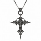 Gothic Cross Necklace Men Vintage Rock Religious Knight Catholic Pendant Jewelry