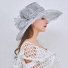 Lady Elegant Wide Brim Kentucky Derby Sun Hat Women Wedding Tea Party Church Cap