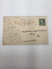Rare 1910 Benjamin Franklin 1 Cent Stamp 2 Flat Edges On Easter Postcard