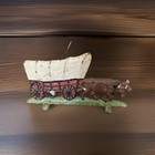 Vintage 222 Castiron Western Covered Wagon Conestoga Oxen Door Stop Hubley Style