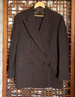 Vtg 1940s Pinstripe Double Breasted Suit 38-40 Jacket 30x28 5 Pant 2pc Suspender