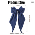 2pcs Big Hair Bow Clips For Women Girls     Navy Blue Satin Ribbon Bow Barrettes