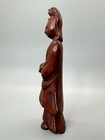       Vintage Hand Carved Wood Guanyin Statue Small Asian Figure Sculpture 4 75 