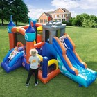 Commercial Pvc Inflatable Bounce House Castle Dual Slides Ball Pit Combo Blower