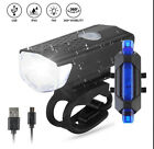 Usb Rechargeable Led Cycling Head Light Bicycle Bike Front Rear Lamp Set Lot