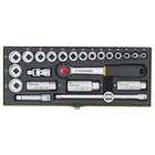 24-piece Compact Socket Set With 3 8  Ratchet