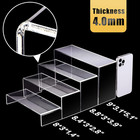 2 Set Large Acrylic Risers  8 Pcs Rectangular Clear Acrylic Display Stand  Displ