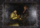 18 19th-century Flemish Genre Antique Oil Painting On Canvas Attached On Board 