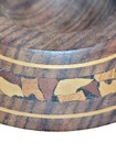 Handcrafted Wooden Decorative Bowl With Intricate Inlay Design Turned Wood Art