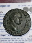 Ancient Roman Empire Coin As Vespasian 71 Ad  Ae Bronze Rome Mint Aequitas