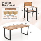 7 Pcs Acacia Wood Patio Dining Set 6 Armchairs And 69    Table W 2    Umbrella Hole