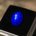 Aaa 15ct Natural Blue Star Sapphire Oval Cabochon Certified Loose Gemstone