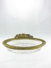5  Matson Vintage Glass Ormolu Soap Dish Hollywood Regency Oval Usa