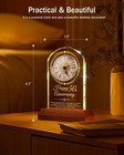 50th Wedding Anniversary Crystal Clock Gifts   Wooden Light Base 50 Years Mar   