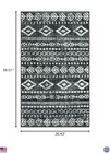 Lahome 3x5 Boho Moroccan Non-slip Washable Black   White Area Rug For Entryway