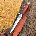 Vintage Ww2 Double-edged V42 Us Military Stacked Leather Handle Dagger Knife