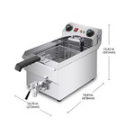 Commercial Deep Fryer   11 5 L   Electric Oil Fryer   Removable Basket   110v