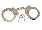1 Improved Real Police Nickel-plated Handcuff Double Lock Solid Steel Hand Cuff